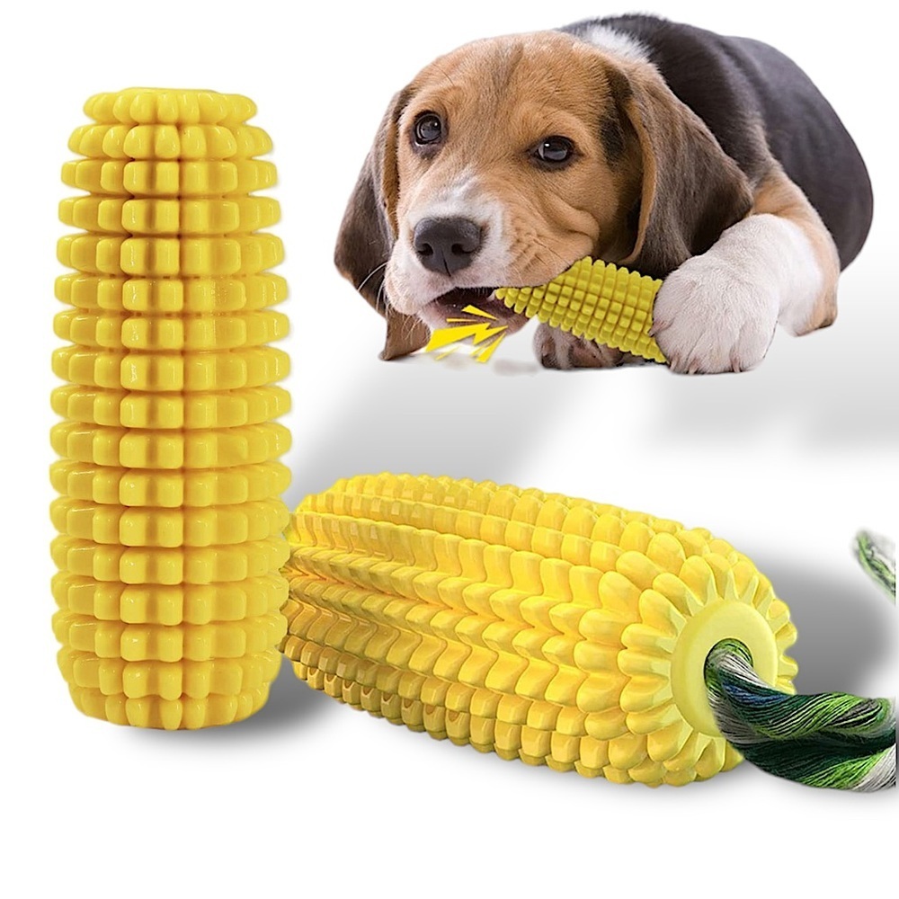 CORN DOG TOOTHBRUSH Dog Chew Toy NWT